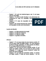 Dieta de 500 calorias com 6 refeições: cardápio completo e passo a passo