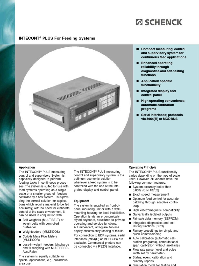Intecont 1 Pdf Flow Measurement Power Supply