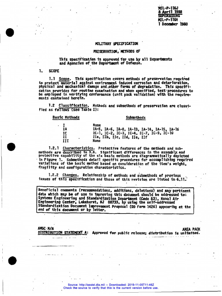 Mil P 116J PDF | PDF | Specification (Technical Standard ...