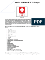 Bagaimana Standar Isi Kotak P3K Di Tempat Kerja