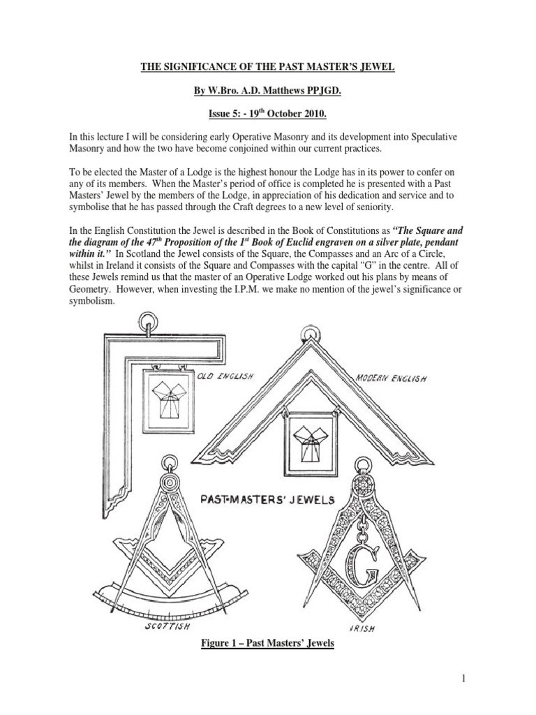 Significance of the Past Master's Jewel | PDF | Freemasonry | Teaching ...