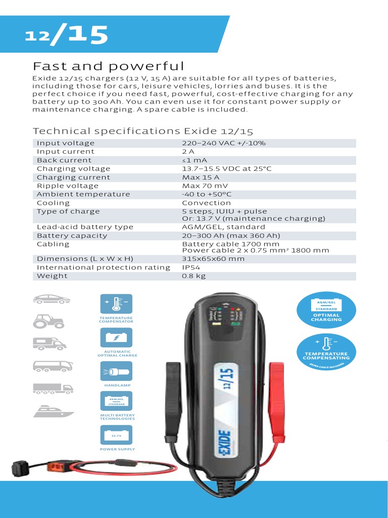 Exide Chargers manual.pdf Battery Charger Galvanic Cells