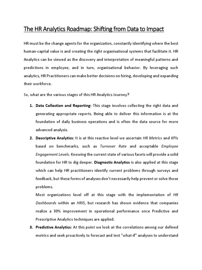 Hr Analytics Roadmap Processes Improvement Implementation