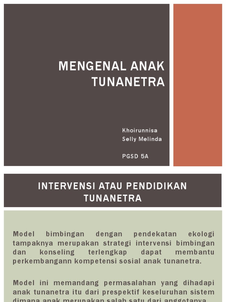 Mengenal Anak Tunanetra Bagian 2 | PDF