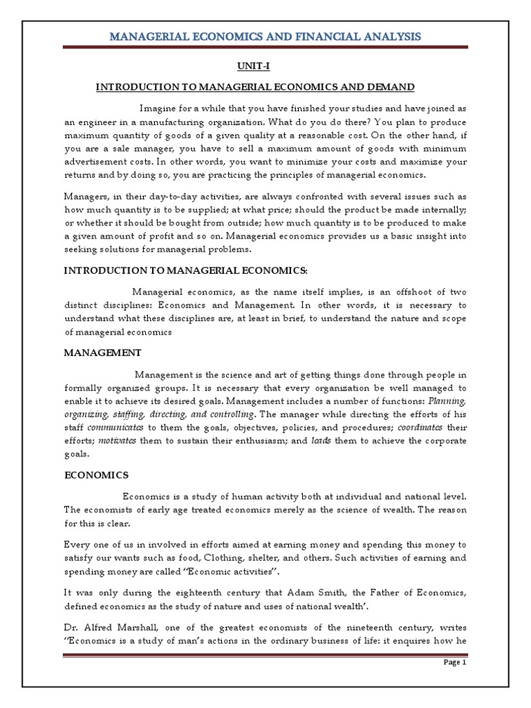 MEFA Notes - UNIT 1to 5 PDF | PDF | Demand | Price Elasticity Of Demand