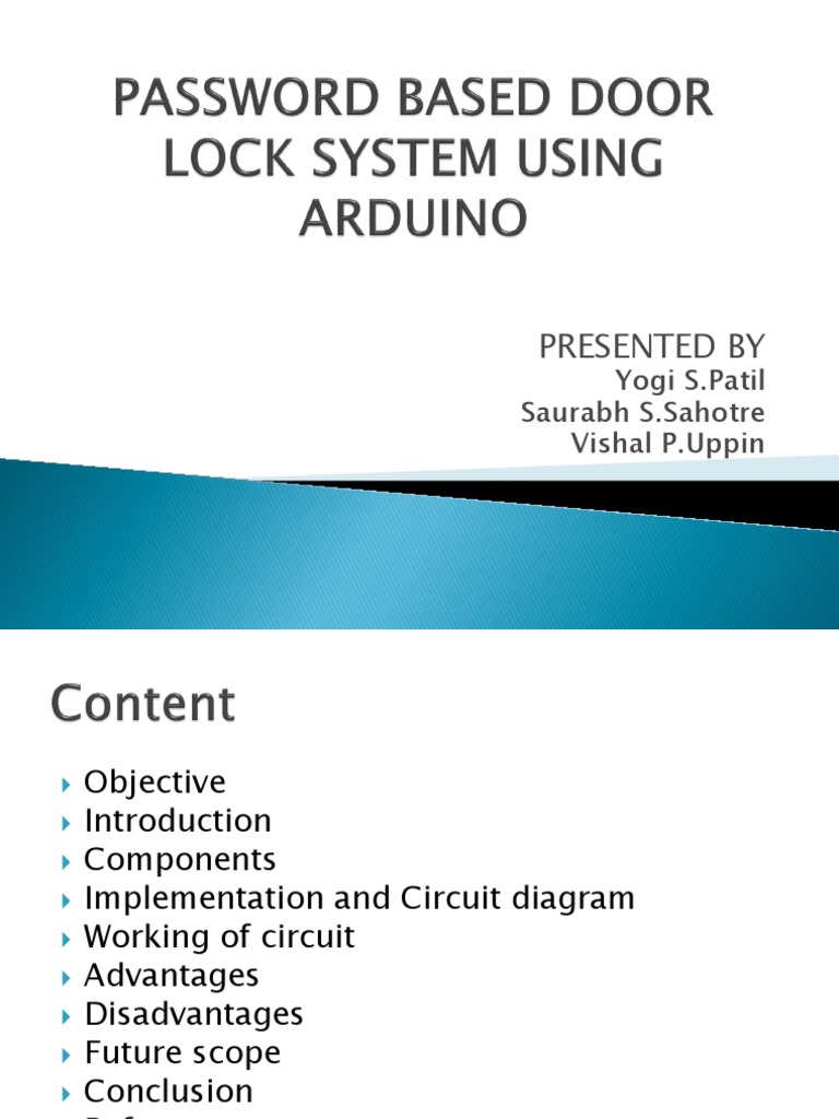 1.password Based Door Lock System Using Arduino | PDF | Radio Frequency ...