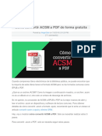 seguro Árbol genealógico Mendicidad Cómo Convertir ACSM A PDF de Forma Gratuita | PDF | Gestión de derechos  digitales | E Books