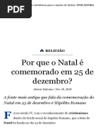 Por que o Natal é comemorado em 25 de dezembro?