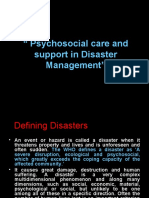 Psychosocial Care and Support in Disaster Management