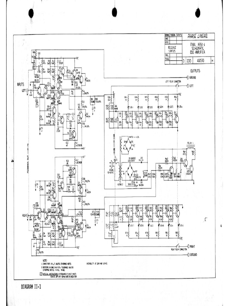 Phase Linear 200 Power Amplifier Schematic PDF