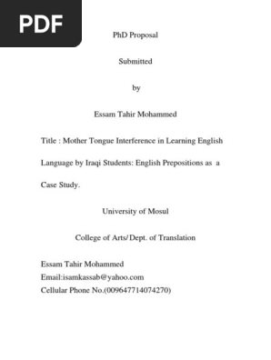 PhD Proposal