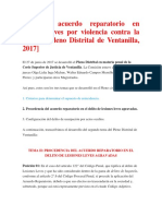 Procede acuerdo reparatorio en lesiones leves por violencia contra la mujer