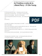 Pronunciación Fonética Letra Video - The Band Perry - If I Die Young