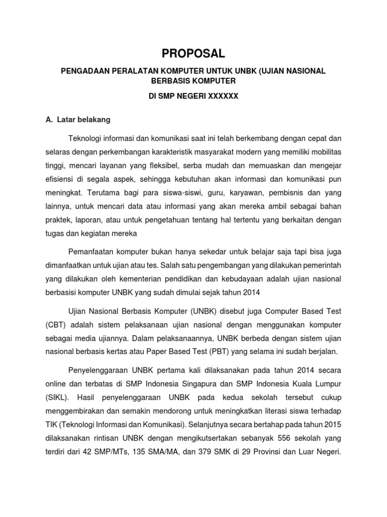 Contoh Proposal Unbk