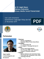 Ivan Lanin KLHK Penggunaan Bahasa Indonesia Dalam Pengelolaan Media Sosial Pemerintah