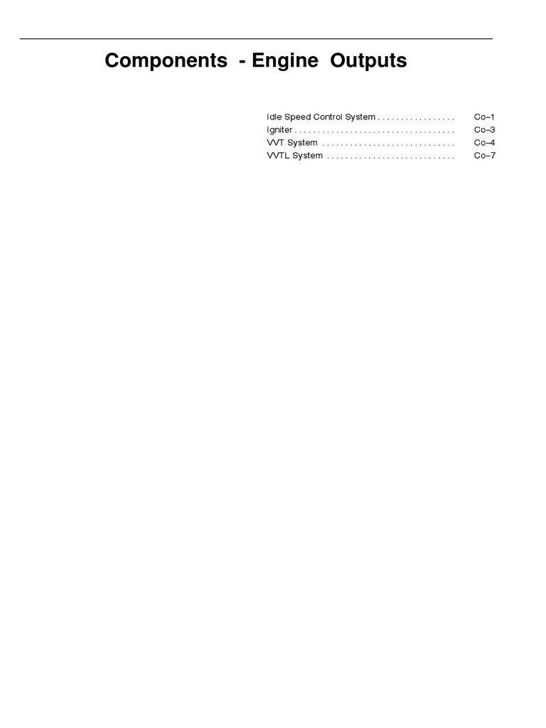 Component Outputs of the Engine Systems Idle Speed Control, Ignition