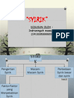 SEMPITNYA JALAN SYIRIK