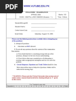 Digital Logic Design - CS302 Spring 2005 Mid Term Paper