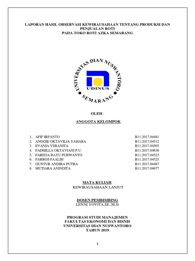 Toko Roti Azka Semarang (MAGANG) | PDF