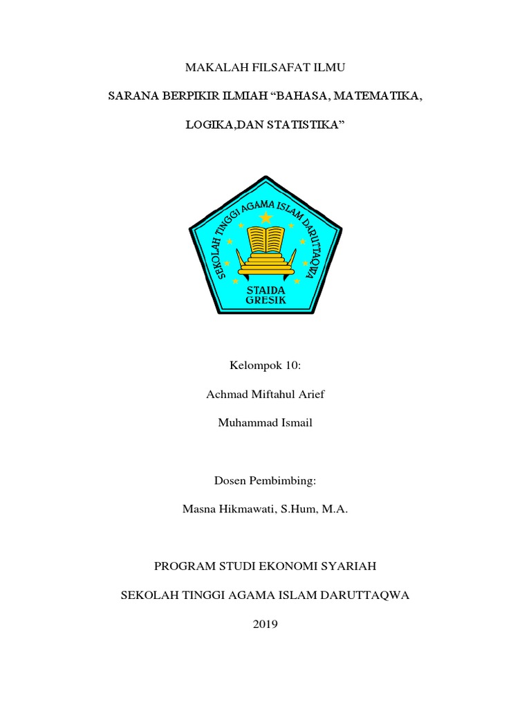 Makalah Filsafat Ilmu Bahasa Matematika Logika Dan Statistika