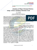 Performance Evaluation of Object Oriented Metrics Using Various Attributes Selection Tools