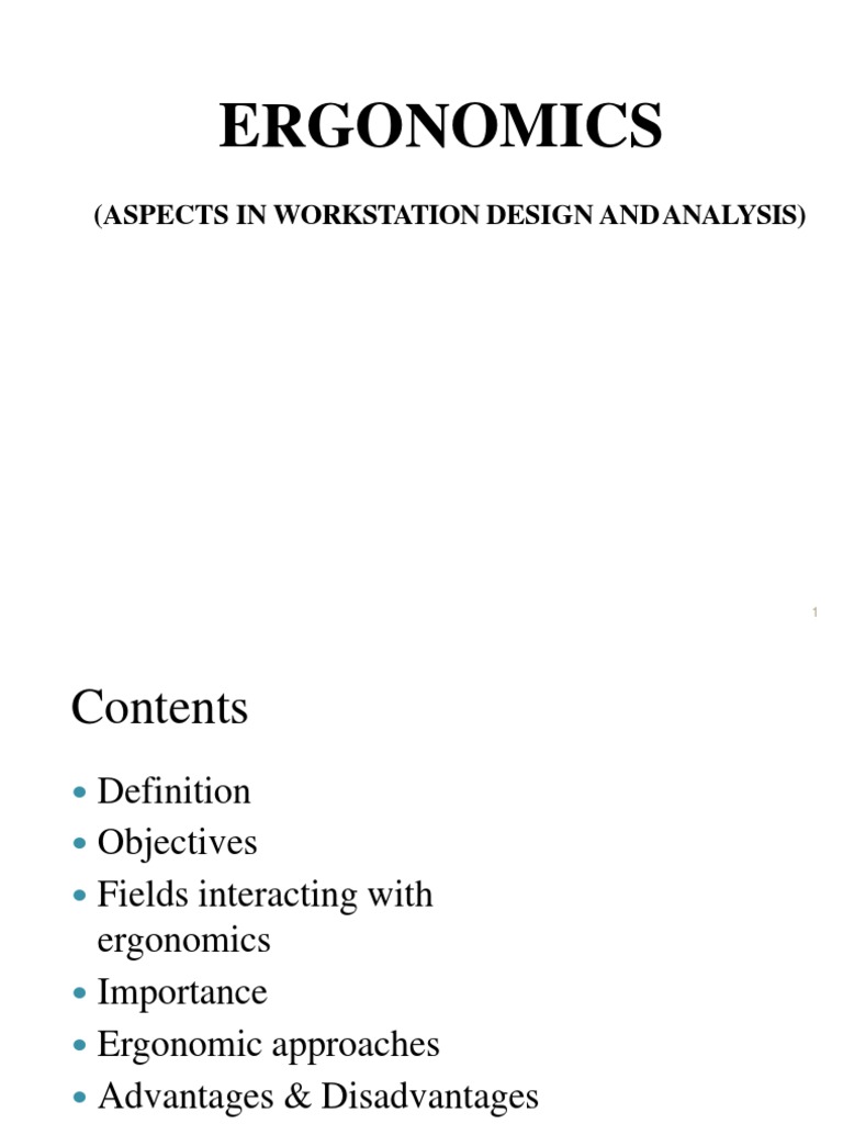 Ergonomics in Workstation Design | PDF | Human Factors And Ergonomics ...