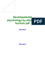 Developmental Psychology by Elizabeth Hurlock PDF