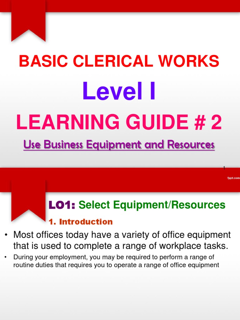 Use Business Equipment and Resources PDF