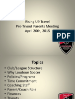 Rising U9 Parent Pre Tryout Meeting