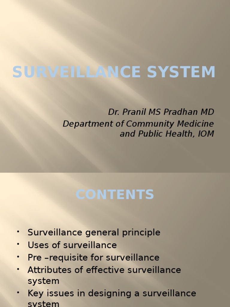 Effective Surveillance System Overview | PDF | Public Health | Medical ...