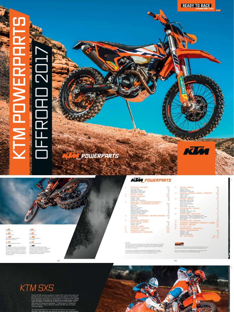 PowerParts Offroad Catalog 2017 ES EN PDF PDF PDF Motociclismo Ingeniería mecánica