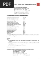 Cost Sheet Practice Questions