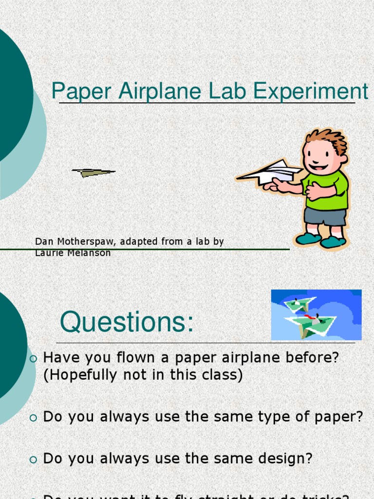 Paper Airplane Lab PDF Experiment Scientific Method