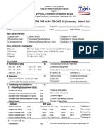 Individual Rating Form Head Teacher III Elementary