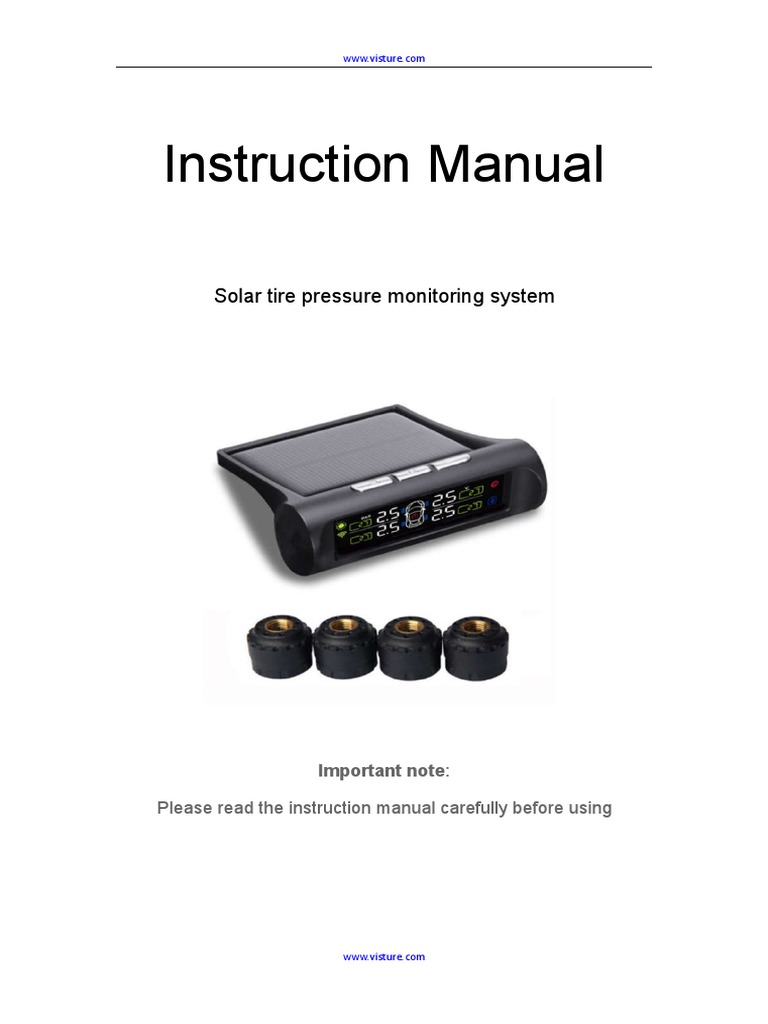 Visture TPMS Manual PDF Electrical Engineering Manufactured Goods