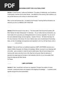 Anchoring Script For A Cultural Event
