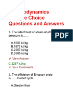 Thermodynamics Multiple Choice Questions and Answers