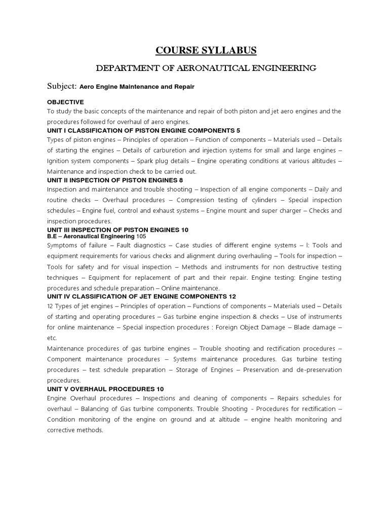 Aemr Syllabus | PDF | Internal Combustion Engine | Engines