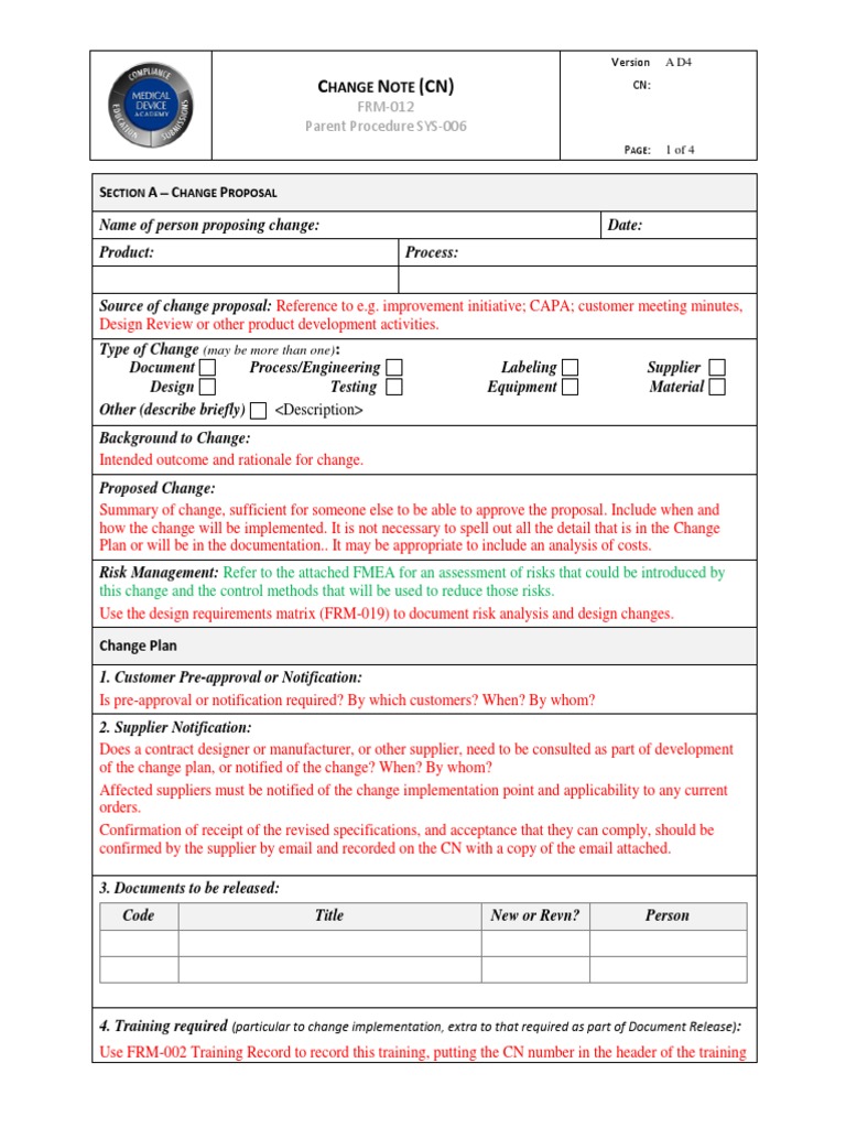 Supplier Change Notification Process | PDF | Verification And ...