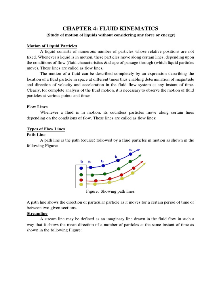 Fluid Kinematics: Flow Types Explained | PDF | Reynolds Number | Fluid ...