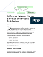 Normal, Binomial and Poisson Distributions
