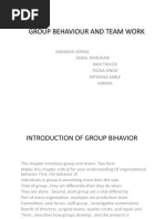 Group Behaviour and Team Work