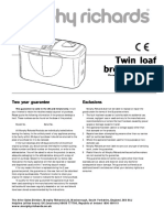 Morphy Richards Twin Loaf Rapide Breadmaker Instruction Manual (48270)