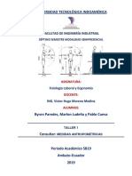 Medidas antropométricas para el diseño ergonómico