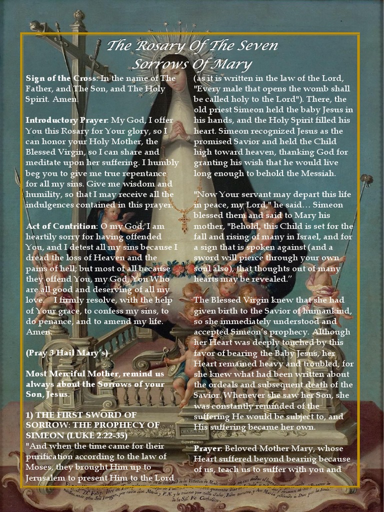 Rosary of The Seven Sorrows of Mary | PDF | Mary, Mother Of Jesus | Jesus
