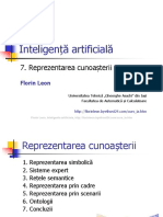 Inteligenta Artificiala: Reprezentarea Cunoasterii