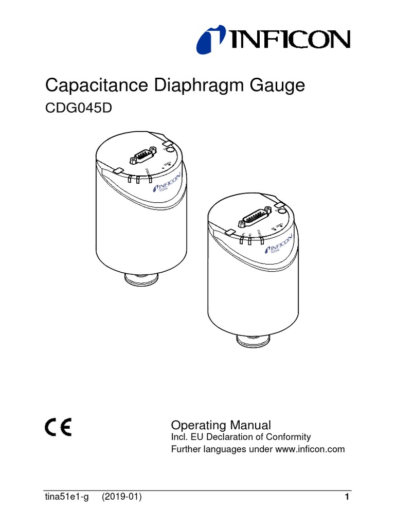 Inficon Capacitance Manometer CDG045D PDF Pressure Measurement Vacuum