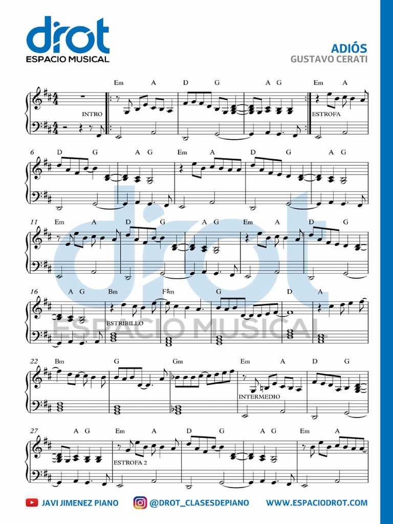 Adiós Partitura Completa Pdf