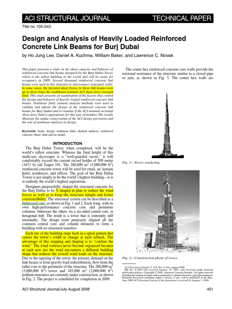 Design and Analysis of Heavily Loaded Reinforced Concrete Link Beams ...