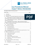 Regulatory Procedures Manual APRIL 2019 - Chapter 7 RECALL PROCEDURES FDA PDF